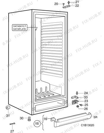 Взрыв-схема холодильника Electrolux ER8202C - Схема узла C10 Cabinet